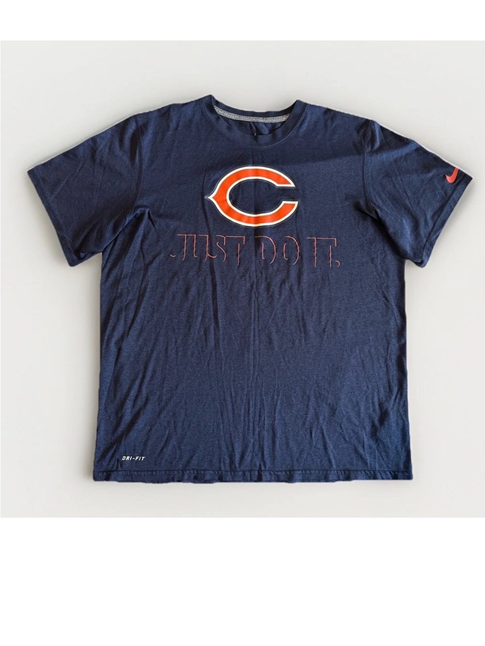 Nike Chicago Bears Dri-Fit Shirt Mens Large L Just Do It Navy Blue NFL Football